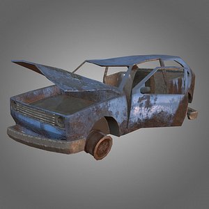Hatchback Wreck PBR Game-Ready