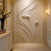 Modern Calla Lily Floral Relief Wall Mural STL CNC 11