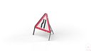 Road Narrows Left Triangular Road Sign