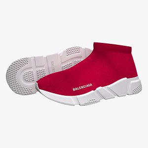 3D Balenciaga Speed Trainers Low Pink model