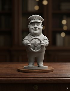 Bus Driver Cartoon Character 3D Printable Model 3D model