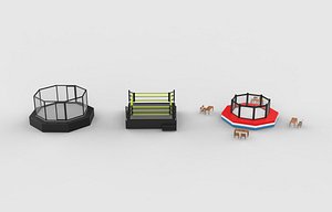 Boxing Ring set 3D model 3D model