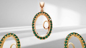 Oval Diamond Pendant Earrings Set model