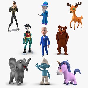 Cartoon Rigged Characters Collection 6 3D model