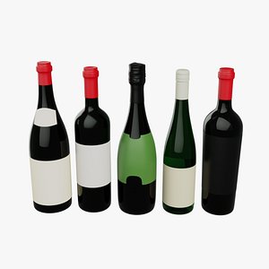 3D Wine bottle Pack model