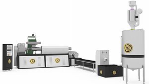 machine pelletizing plastics waste 3D model