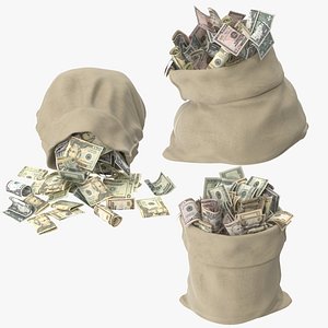 money bags open 3d max