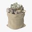 money bags open 3d max