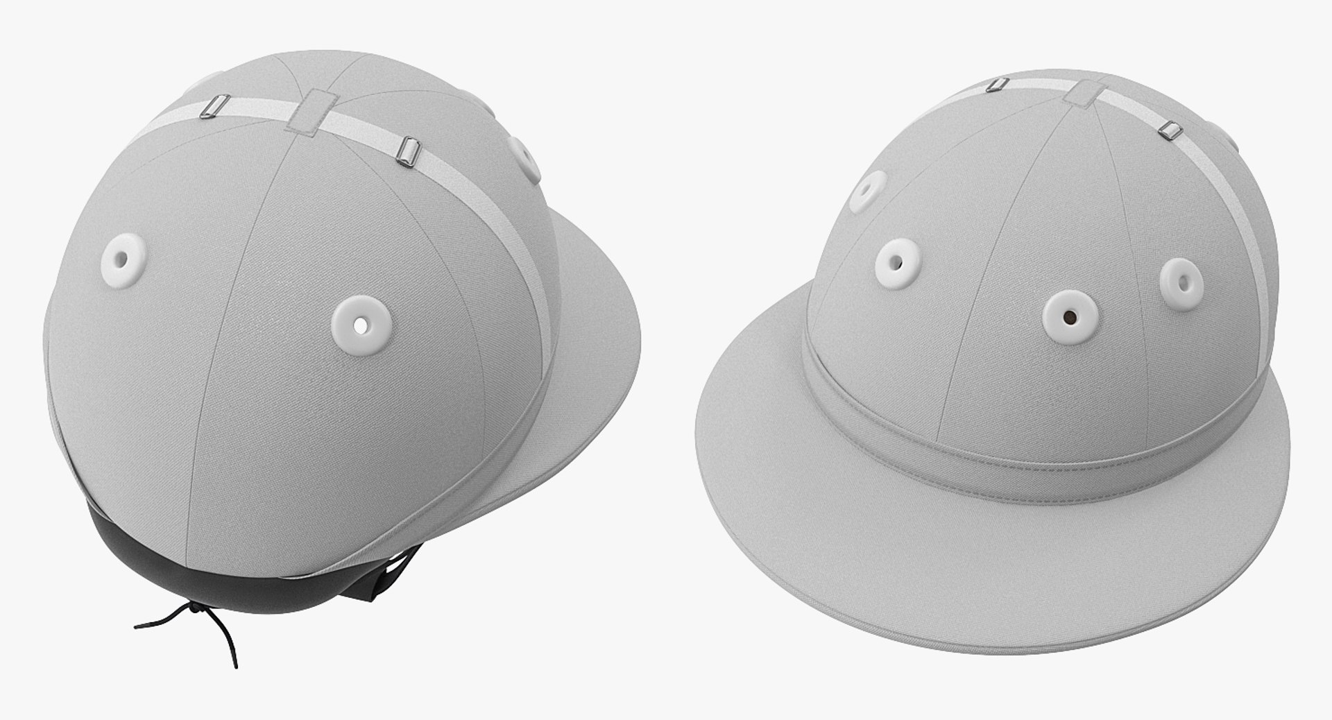 polo helmet white 3D model https://p.turbosquid.com/ts-thumb/0M/0CfMww/rToTg0Ka/polohelmetwhitevray3dmodel006/jpg/1520709022/1920x1080/fit_q87/b2b17eb993b508d08394686950912aac6aaab12b/polohelmetwhitevray3dmodel006.jpg
