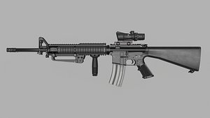FN Herstal M16a4 Rifle - Mid Poly 2k texture