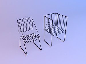 Metal Grid chair 3D model