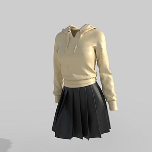 hoodie and skirt model