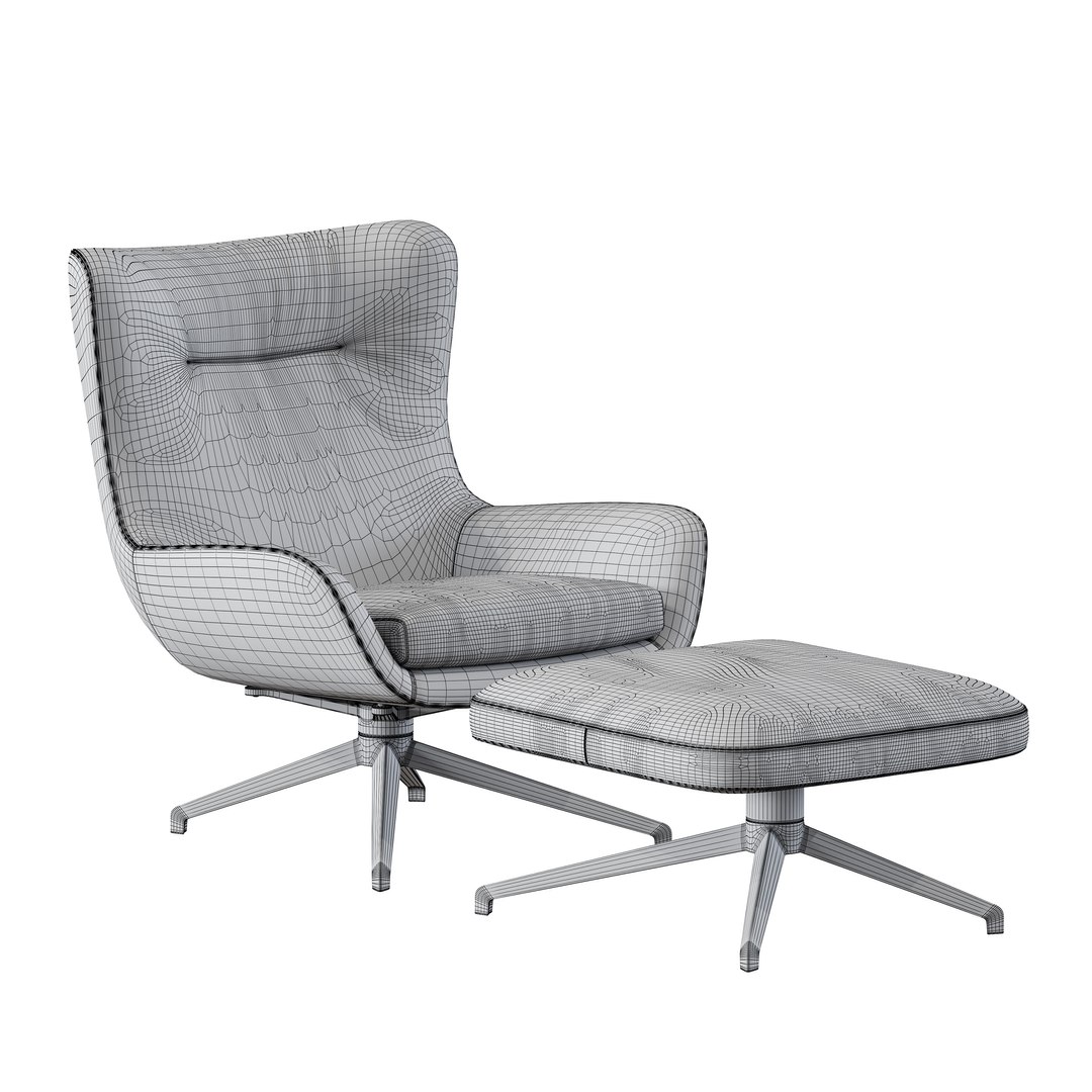 Jensen Armchair Ottoman Minotti 3D Model TurboSquid 1412445