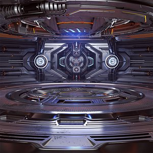 3D Sci-Fi Futuristic Render Scene model
