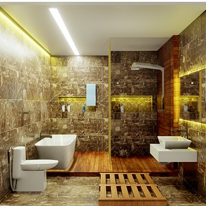 Bathroom - Low poly - Game Ready 3D model