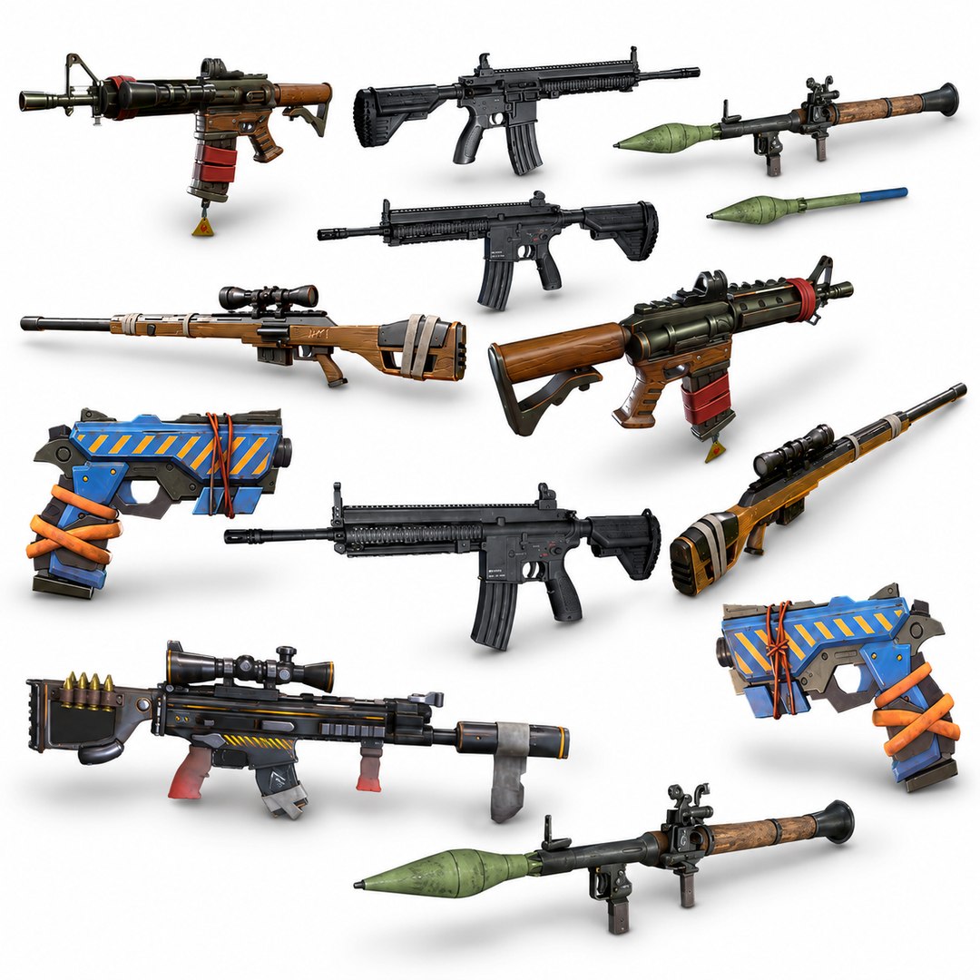 3D Super Weapons PBR Pack | Stylized Game-Ready Guns for Unity &amp; Unreal https://p.turbosquid.com/ts-thumb/0M/GuR8aZ/qZ/m/png/1781418593/1920x1080/fit_q87/e591d0251164ef8e1e4accfd85d620b073a26754/m.jpg