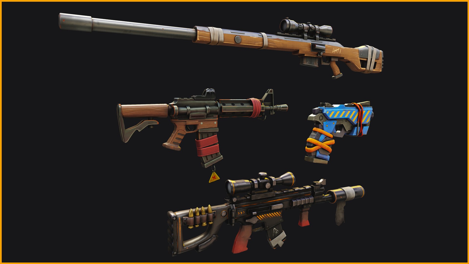 3D Super Weapons PBR Pack | Stylized Game-Ready Guns for Unity &amp; Unreal https://p.turbosquid.com/ts-thumb/0M/GuR8aZ/vO/7/jpg/1781336605/1920x1080/fit_q87/dc719cd8613e73379516d44819473b5330637574/7.jpg