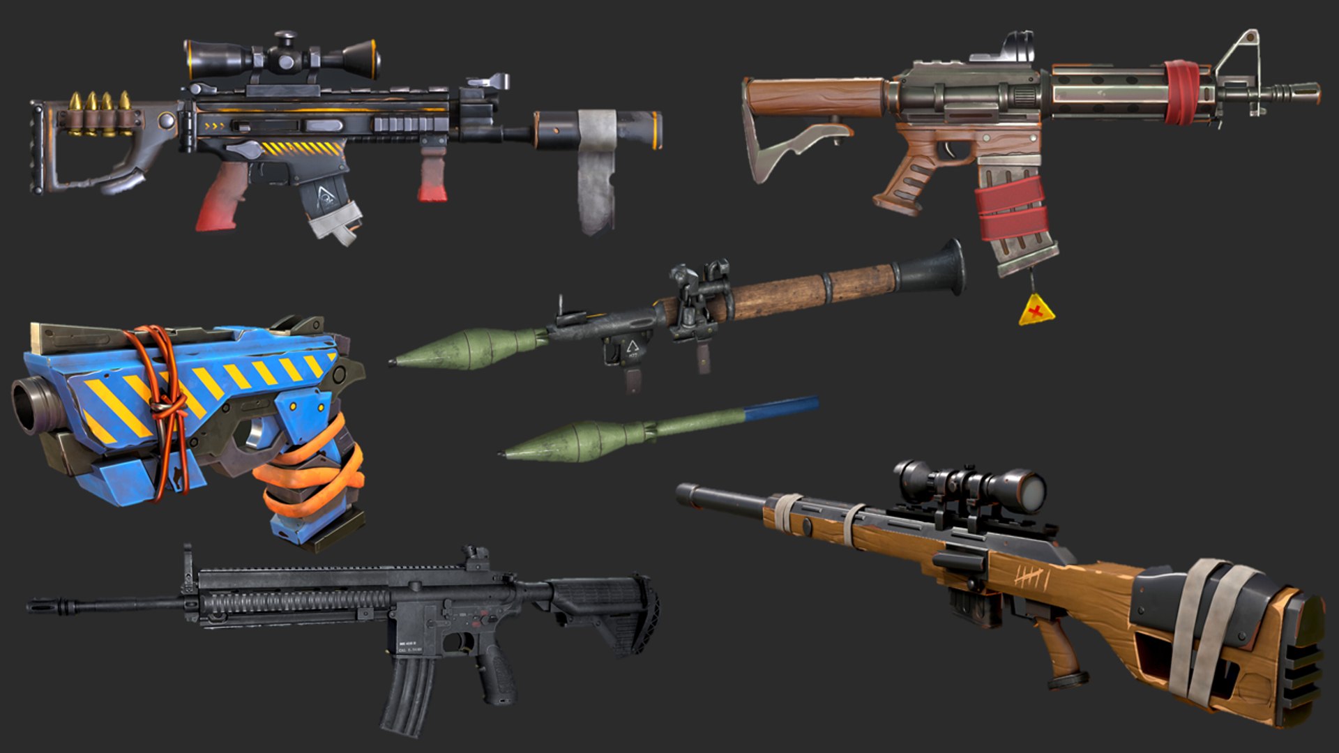 3D Super Weapons PBR Pack | Stylized Game-Ready Guns for Unity &amp; Unreal https://p.turbosquid.com/ts-thumb/0M/GuR8aZ/xR/5/png/1781336610/1920x1080/fit_q87/58197989cb846209c8fe0382c8d759d32c3e951e/5.jpg