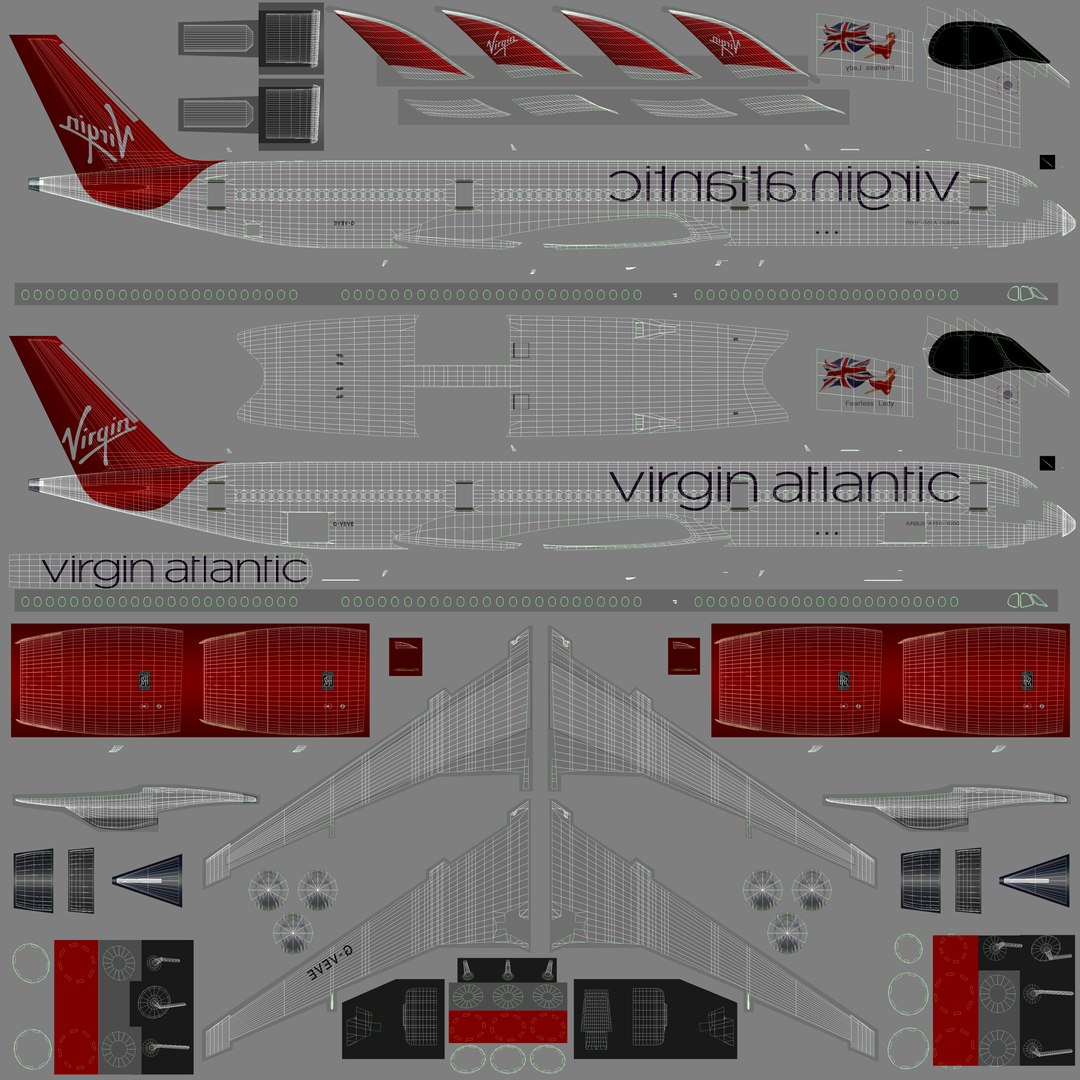 3D A350-1000 - Virgin Atlantic model - TurboSquid 1797622