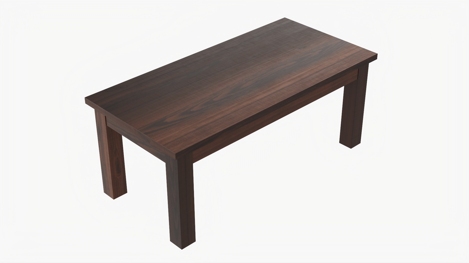 Rectangle Wooden Coffee Table 3D Model - TurboSquid 1766276