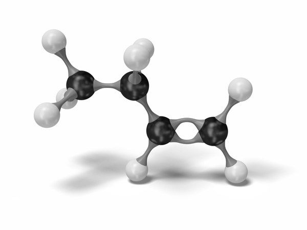 butene molecule c4h8 modeled 3D