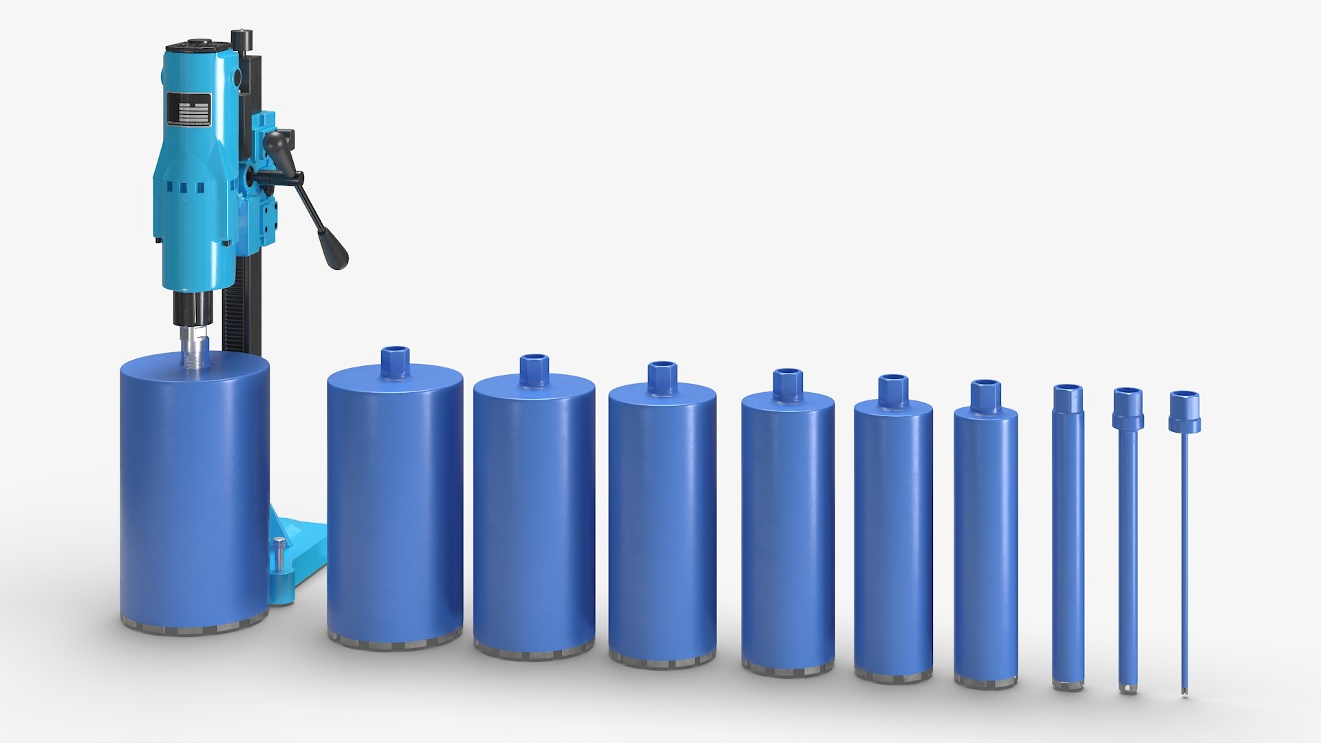 Concrete Core Drill Machine with Core Bit Set Blue 3D model https://p.turbosquid.com/ts-thumb/0M/VrQe7u/6O/concrete_core_drill_machine_with_core_bit_set_blue_005/jpg/1769991554/1920x1080/fit_q87/44b09d619985e510c36205aecc3f271afb49003a/concrete_core_drill_machine_with_core_bit_set_blue_005.jpg