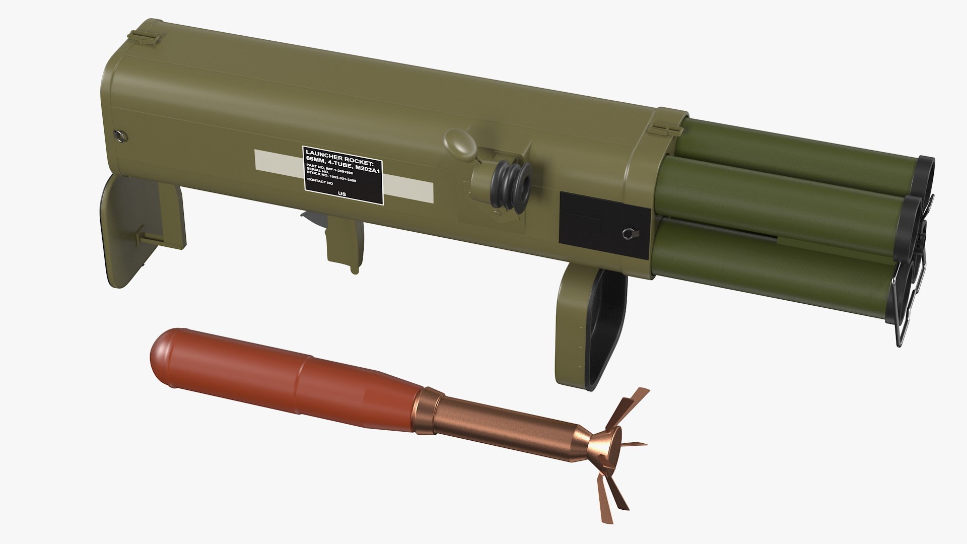3D model incendiary rocket launcher m202a1 TurboSquid 1602890