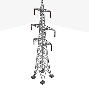 3d tower electricity pylon uk