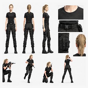3D Realistic Female Police Officer
