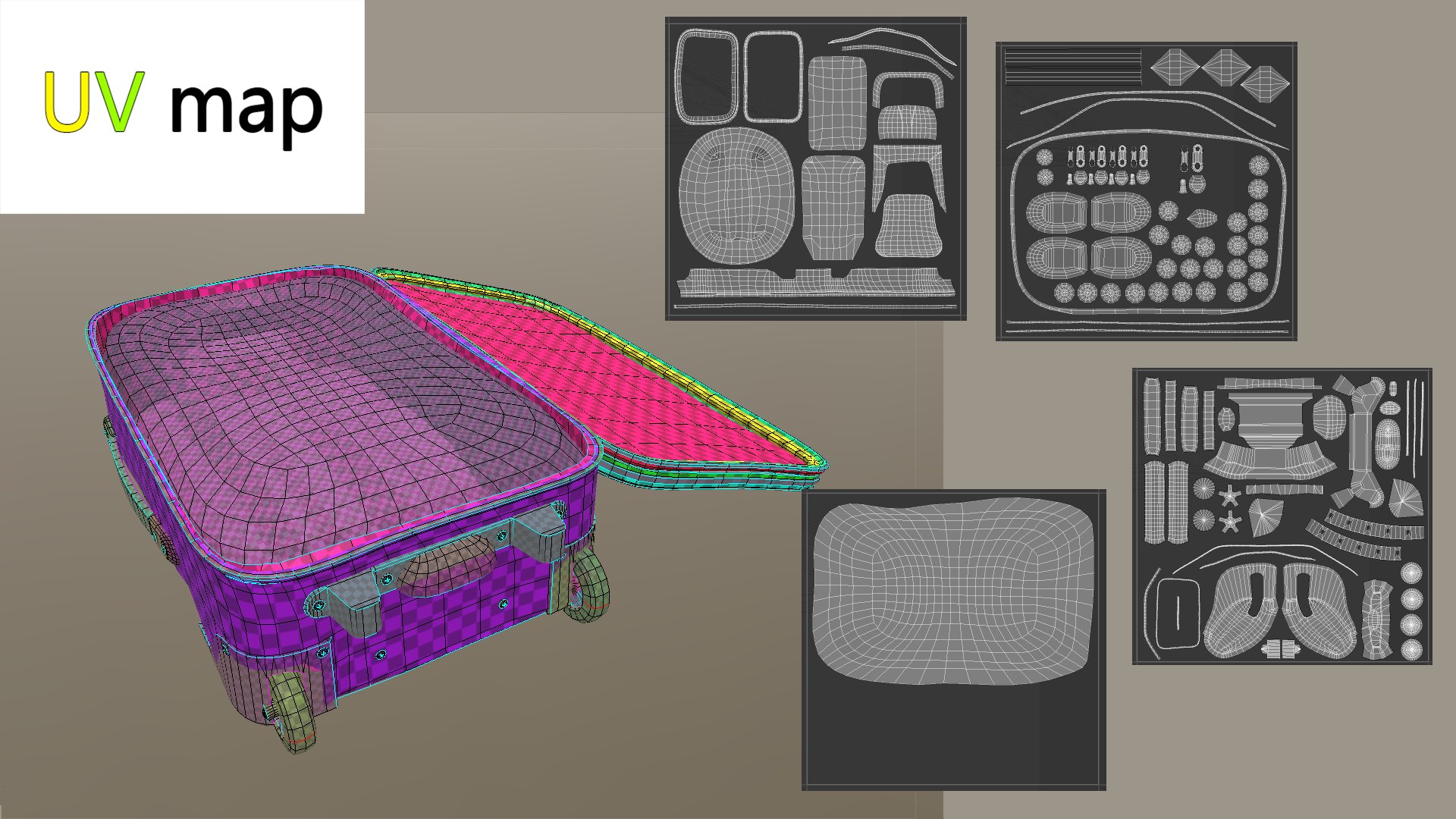 Suitcase 3D https://p.turbosquid.com/ts-thumb/0M/uz1bUm/e3/uv_map/png/1694262593/1920x1080/fit_q87/2605212ecdadfdc48c690352c546e459901d2874/uv_map.jpg