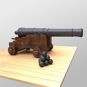 naval cannon o 3d model