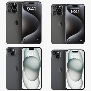 3D model Apple iPhone 15 Pro and iPhone 15 Collection