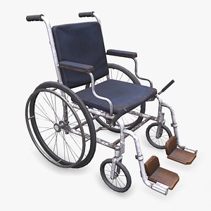 Old Wheelchair Low-poly PBR 3D model
