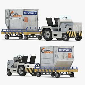 Airport Tug Clark CT30 Carrying Passengers Luggage
