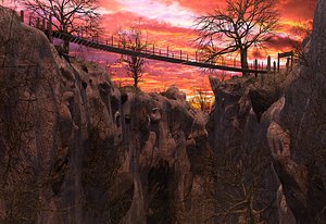 Sunset Pedestrian Bridge Mountain