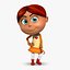 Rigged Cartoon Kid 02 Redhead Girl