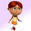 Rigged Cartoon Kid 02 Redhead Girl