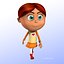 Rigged Cartoon Kid 02 Redhead Girl