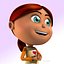 Rigged Cartoon Kid 02 Redhead Girl