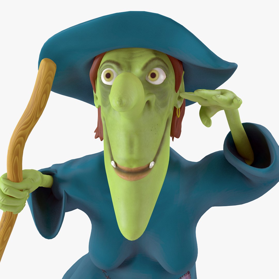 3d Cartoon Witch Rigged