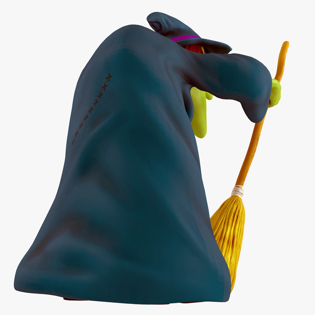 3d cartoon witch rigged