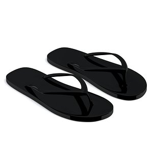 3D model black Flip Flop