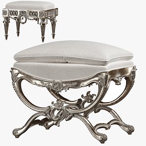 3D kosovart rococo pouf model