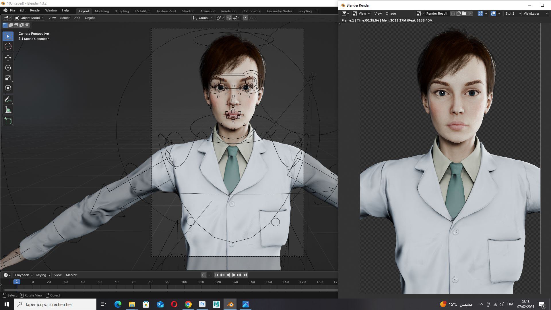 Female Doctor Scientist Teacher 3D Model Rigged Game Ready 3D ...