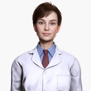 Female Doctor Scientist  teacher 3D Model Rigged  Game Ready 3D
