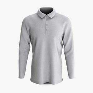 Male Polo SetIn Shoulder Traditional Buttons Collar Long Sleeve