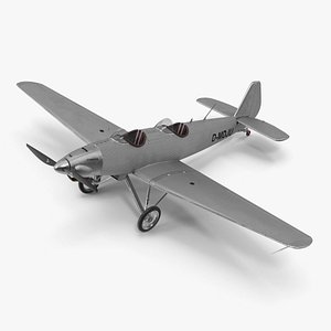 Vintage Sport Plane Junkers A-50 Junior 3D model