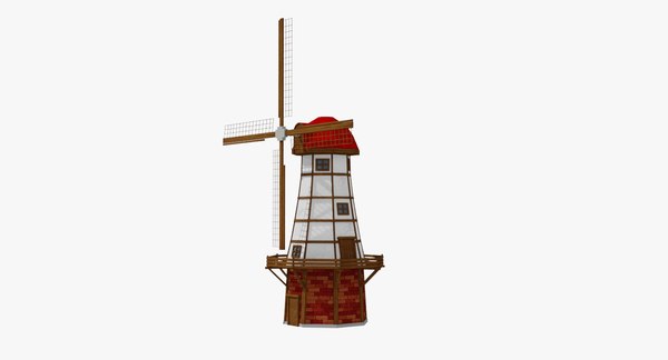 moinho de vento medieval dos desenhos animados Modelo 3D