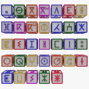 Tifinagh Alphabet Cubes