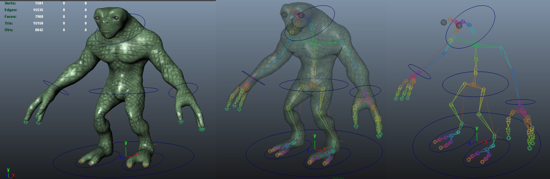 3d ma rig reptile alien